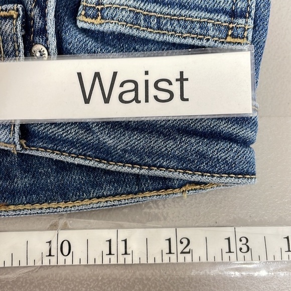 FREE PEOPLE Jeans Flare Leg Blue Denim Distressed Size 25 - Picture 8 of 11